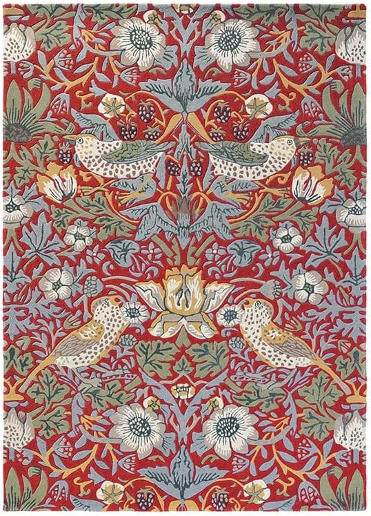 William Morris Handmade Garden-Inspired Floral & Botanical Wool Area Rug | Avyay Rugs