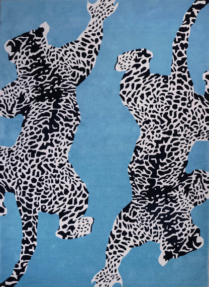 Climbing Jaguar Modern Handmade Wool Area Rug | Avyay Rugs