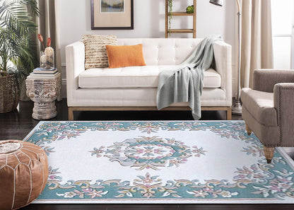 Handmade Royal Aubusson Wool Area Rug made by Imorted Premium Wool Rug Unique Modern Design Carpet for Living room, Bedroom and Dining room
