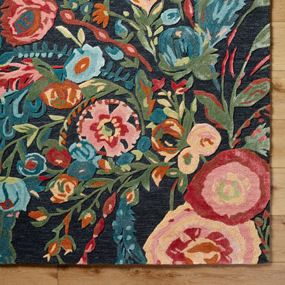 Handmade Wool Floral Area Rug for Living Room | Elegant Flower Garden Design, Soft, Thick and Durable | Bedroom, Dining Room & Home Decor Carpet