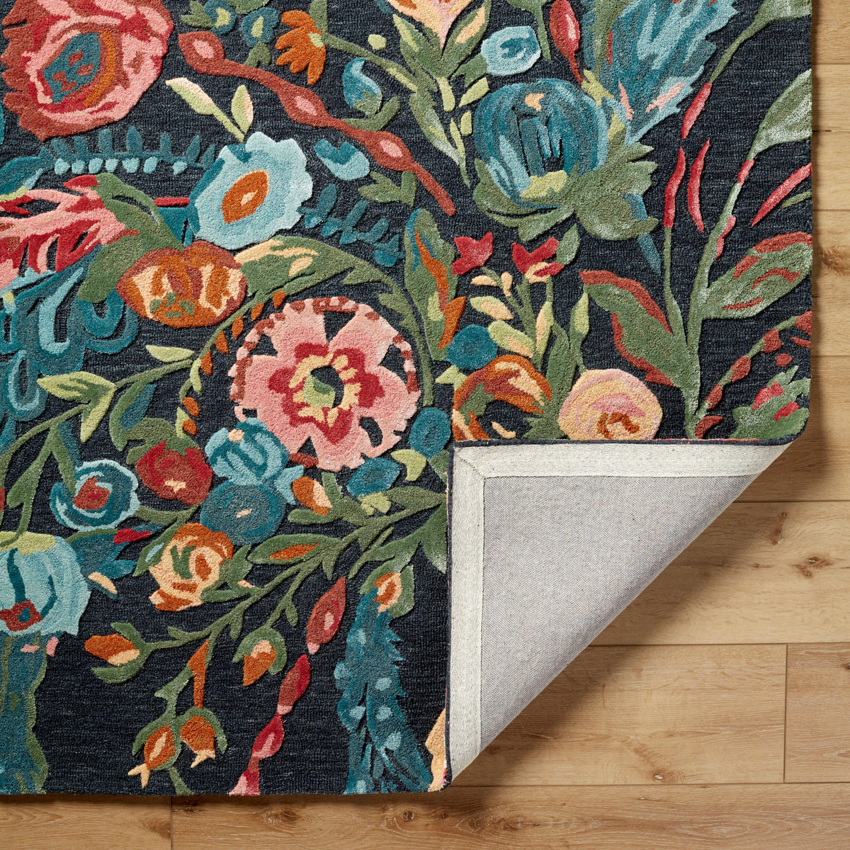 Handmade Wool Floral Area Rug for Living Room | Elegant Flower Garden Design, Soft, Thick and Durable | Bedroom, Dining Room & Home Decor Carpet