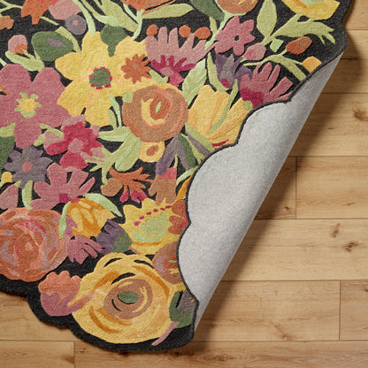 Handmade Wool Floral Area Rug for Living Room | Elegant Flower Garden Design, Soft, Thick and Durable | Bedroom, Dining Room & Home Decor Carpet