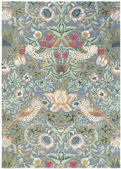 William Morris Handmade Garden-Inspired Floral & Botanical Wool Area Rug | Avyay Rugs
