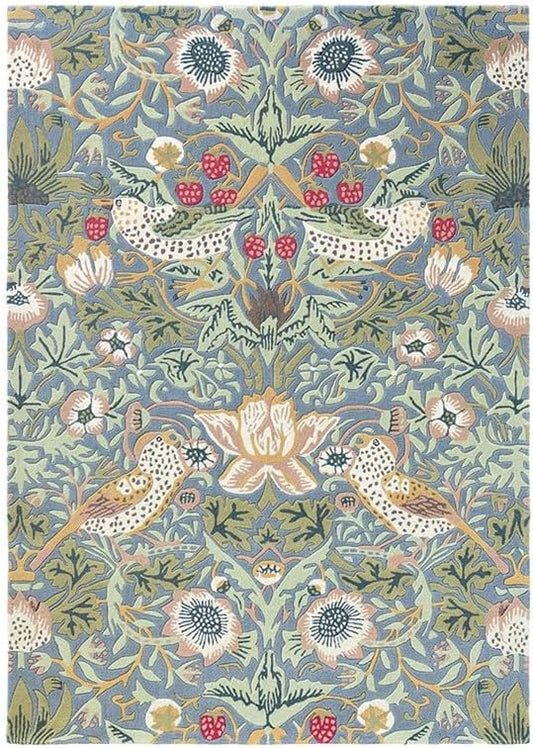 William Morris Handmade Garden-Inspired Floral & Botanical Wool Area Rug | Avyay Rugs