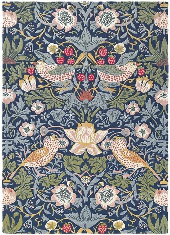 William Morris Handmade Garden-Inspired Floral & Botanical Wool Area Rug | Avyay Rugs