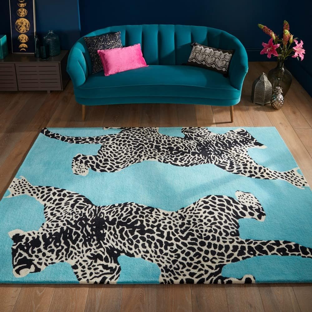 Climbing Jaguar Modern Handmade Wool Area Rug | Avyay Rugs