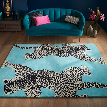 Climbing Jaguar Modern Handmade Wool Area Rug | Avyay Rugs