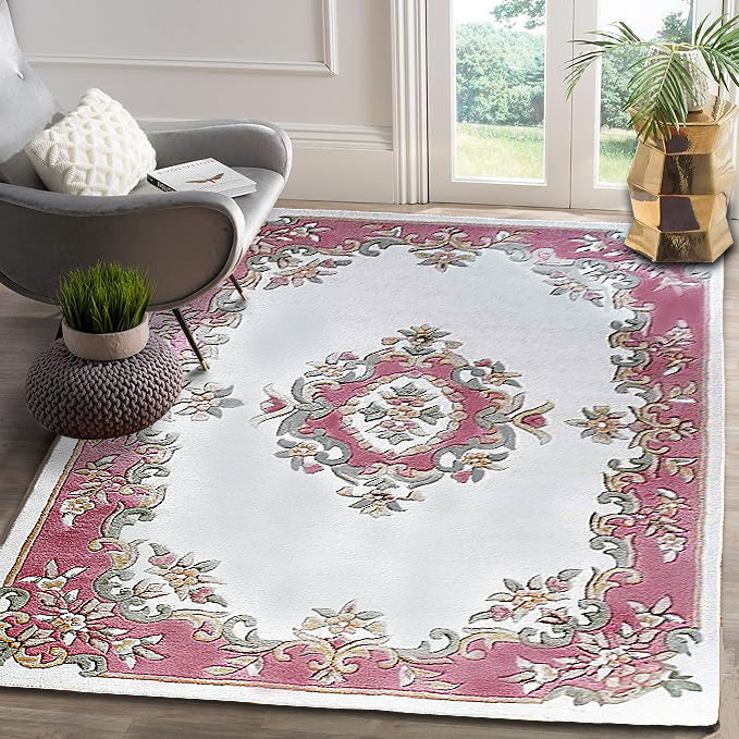 Handmade Royal Aubusson Wool Area Rug made by Imorted Premium Wool Rug Unique Modern Design Carpet for Living room, Bedroom and Dining room